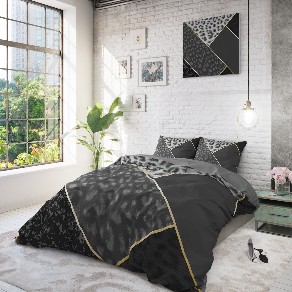 [14020963] POSTELJINA PERKAL PANTHER VIBE ANTHRACITE  (140X200)