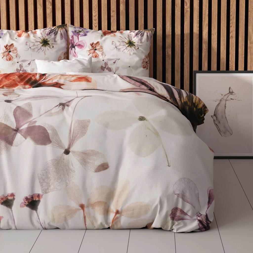 [8720105616396] POSTELJINA PERKAL LOVELY FLOWERS WHITE