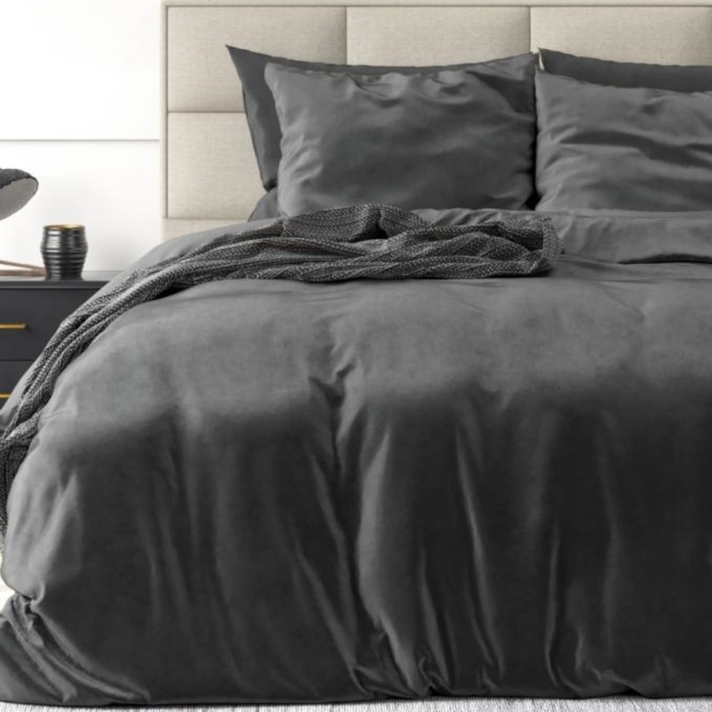 POSTELJINA VELVET ANTRACIT