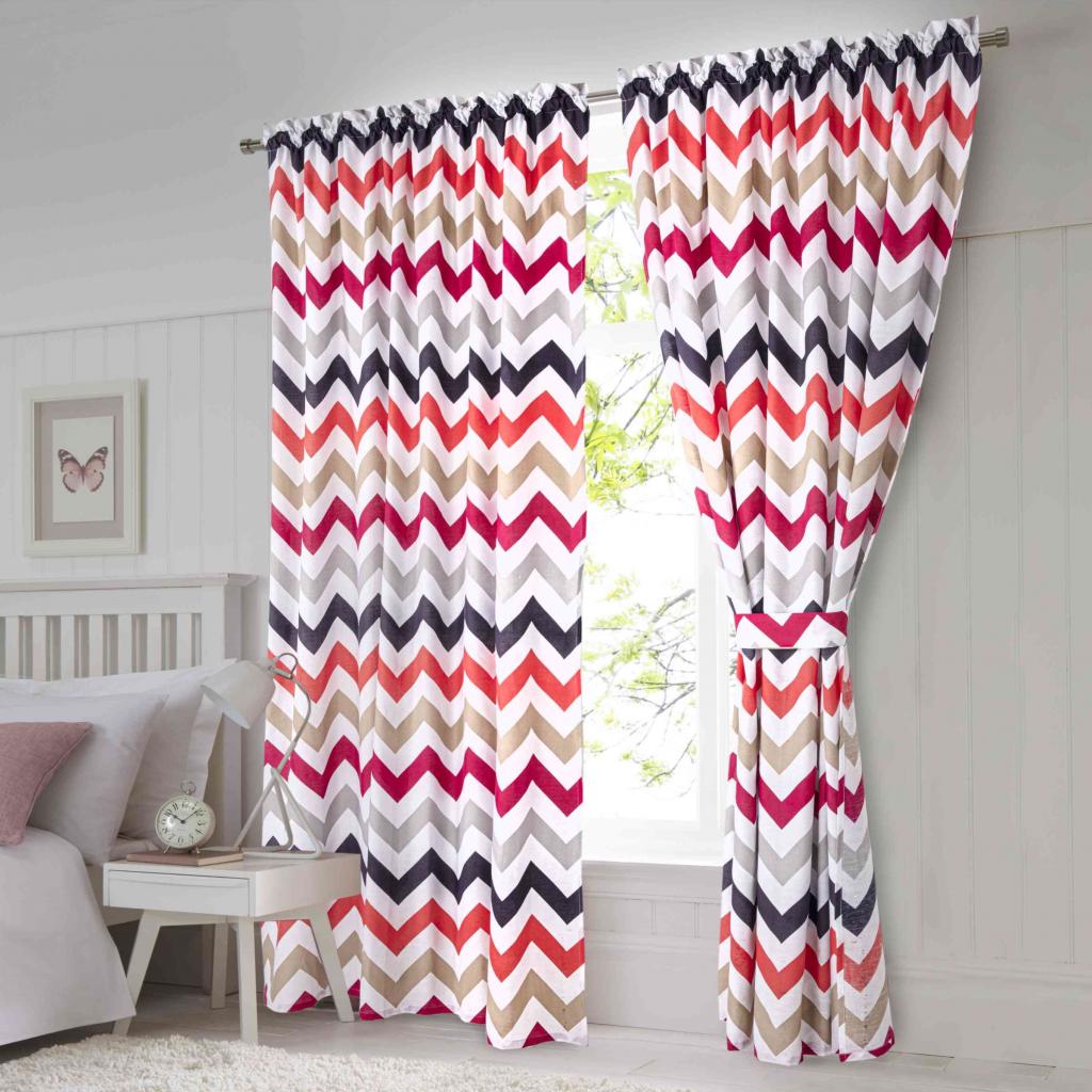 SET OD 2 ZAVJESE ZIGZAG RED