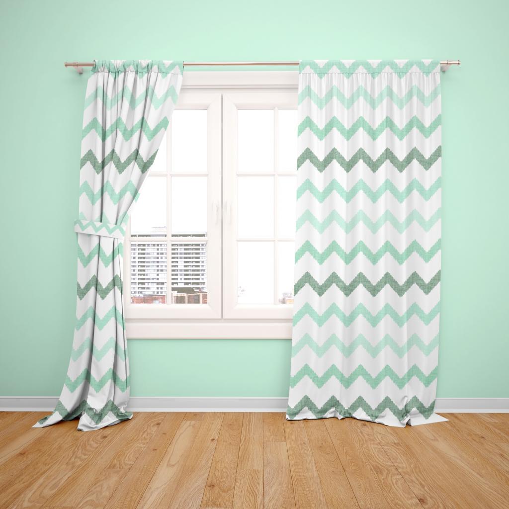 SET OD 2 ZAVJESE ZIGZAG TEAL