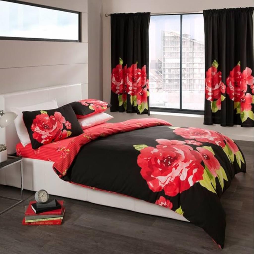 POSTELJINA GRACE BLACK/RED JEDNA JASTUČNICA