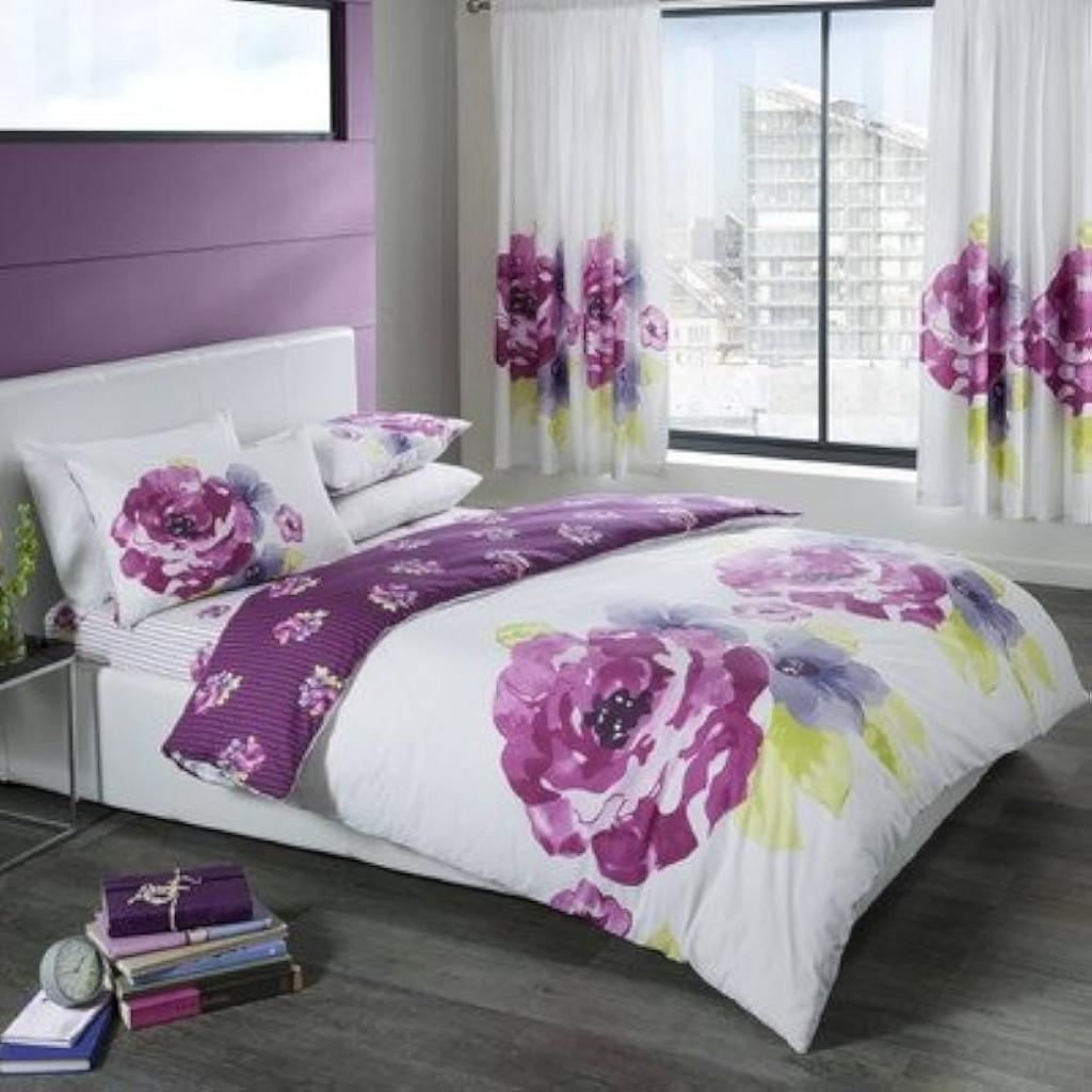 POSTELJINA GRACE WHITE/PURPLE JEDNA JASTUČNICA