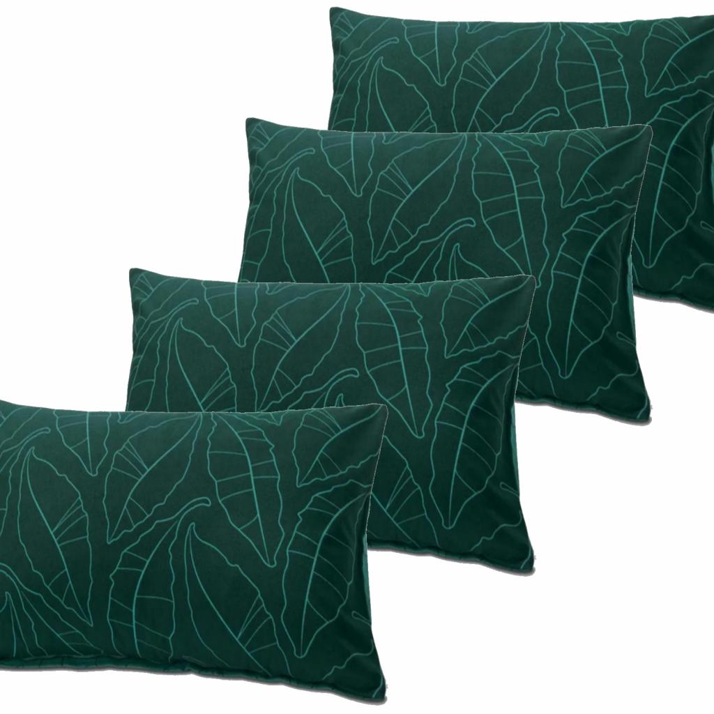 4 JASTUČNICE FLANEL LEAF ZELENA TAMNIJA