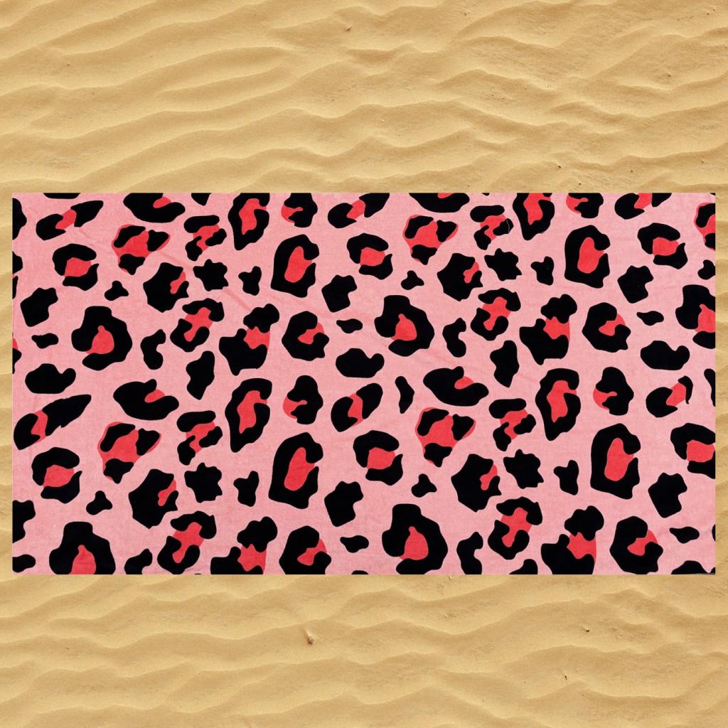 RUČNIK ZA PLAŽU LEOPARD PINK