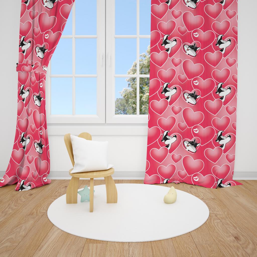 SET OD 2 ZAVJESE PEPE LE PEW LOVE