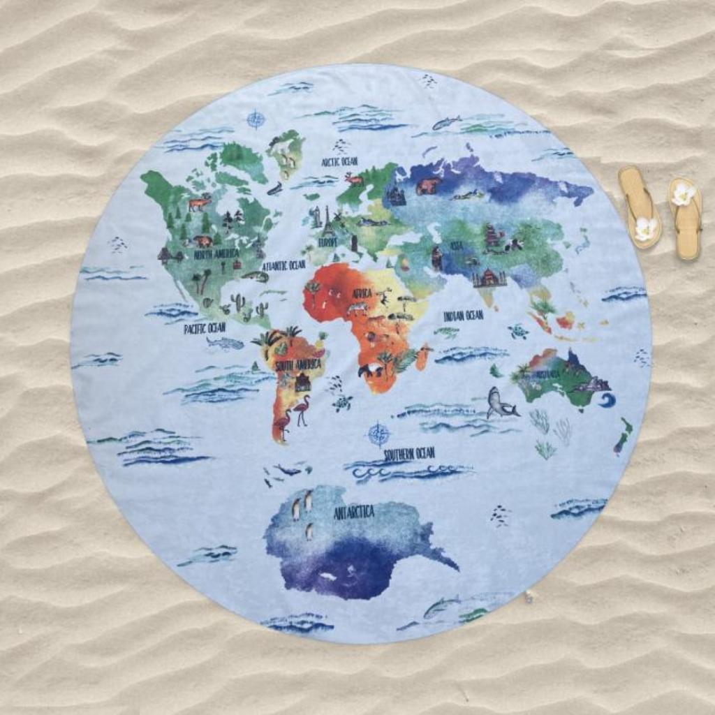 RUČNIK ZA PLAZU WORLD MAP