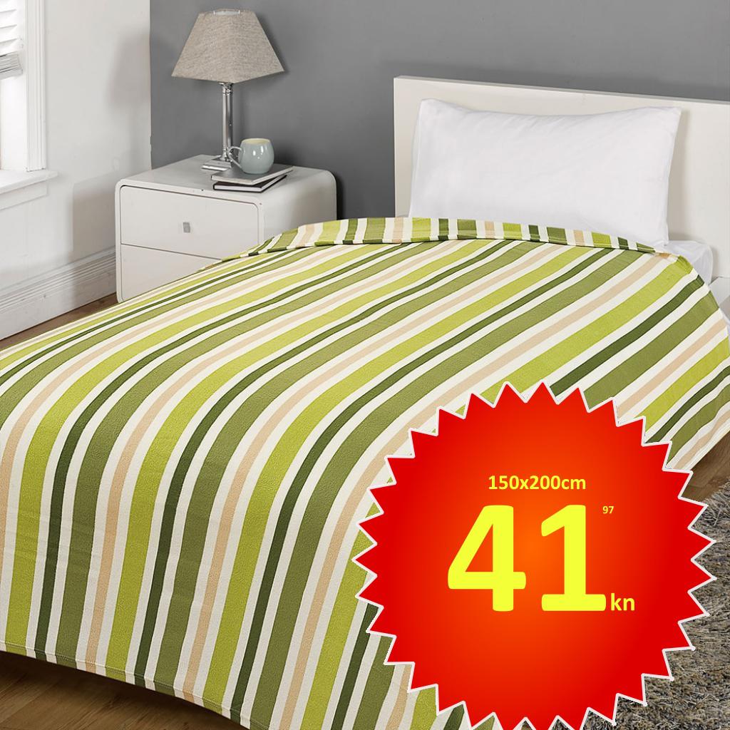 DEKA FLIS STRIPED ZELENA