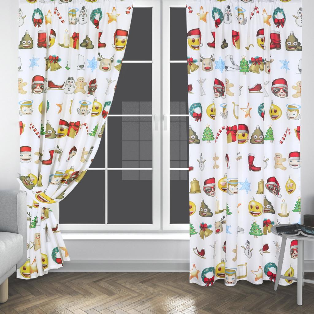 SET OD 2 ZAVJESE XMAS EMOJI