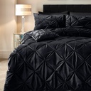 POSTELJINA VELVET PINTUCK BLACK 