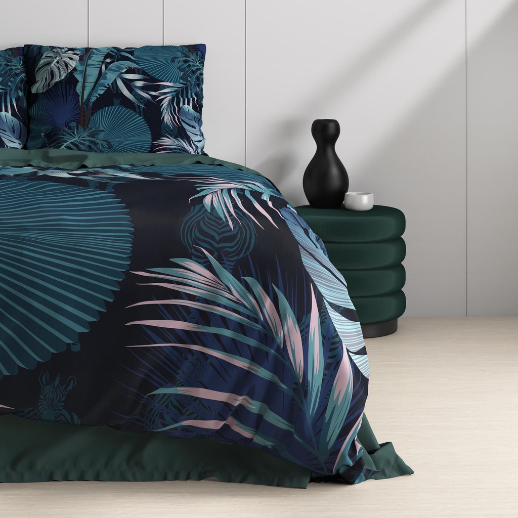 POSTELJINA SATEN WILD EDVARD FOREST BLUE 