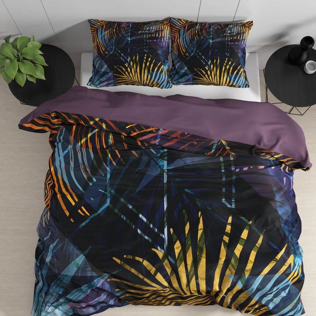 POSTELJINA SATEN WILD MARINA NAVY 