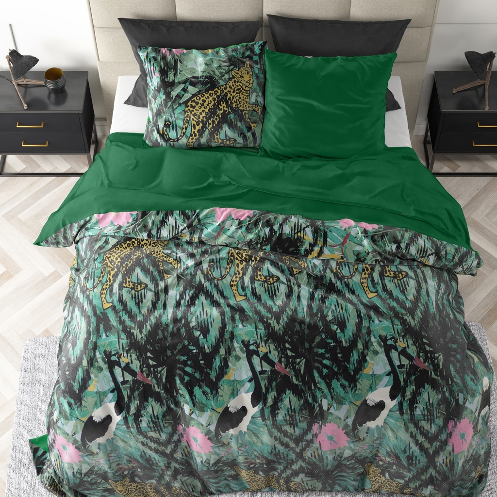 POSTELJINA VELVET BOTANICAL FOREST GREEN 