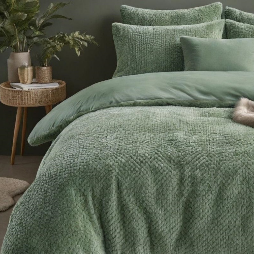 POSTELJINA TEDDY FUR GREEN 