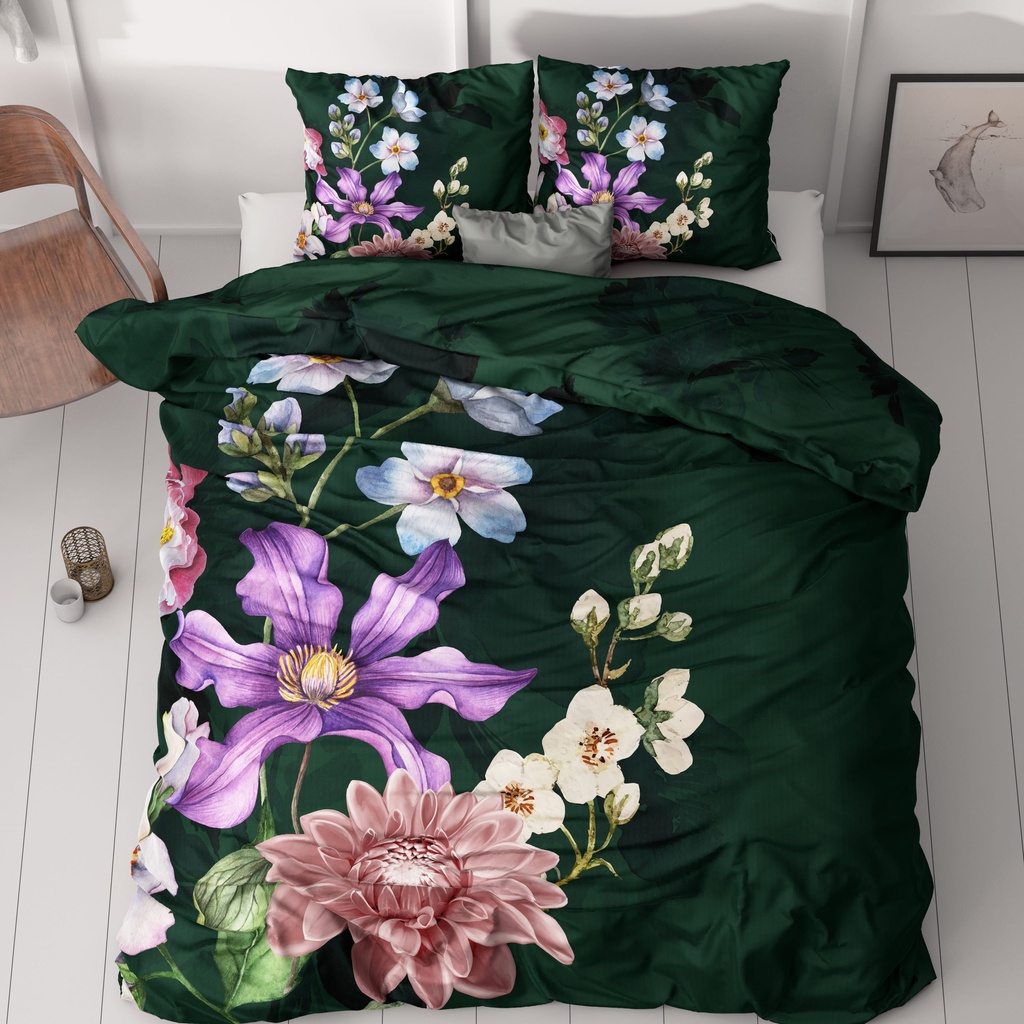 POSTELJINA SATEN DEEPLY FLOWER MULTI 