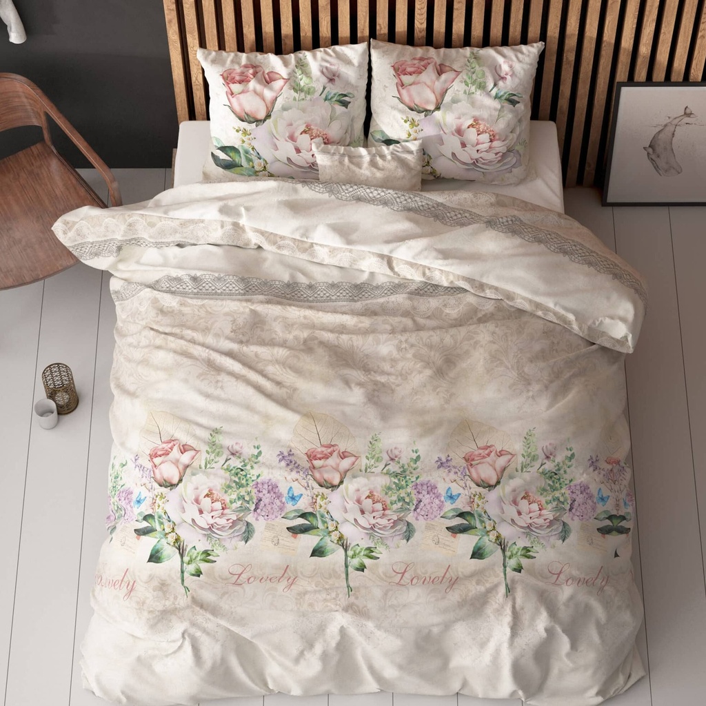 POSTELJINA ELEGANCE LOVELY FLOWER BEIGE