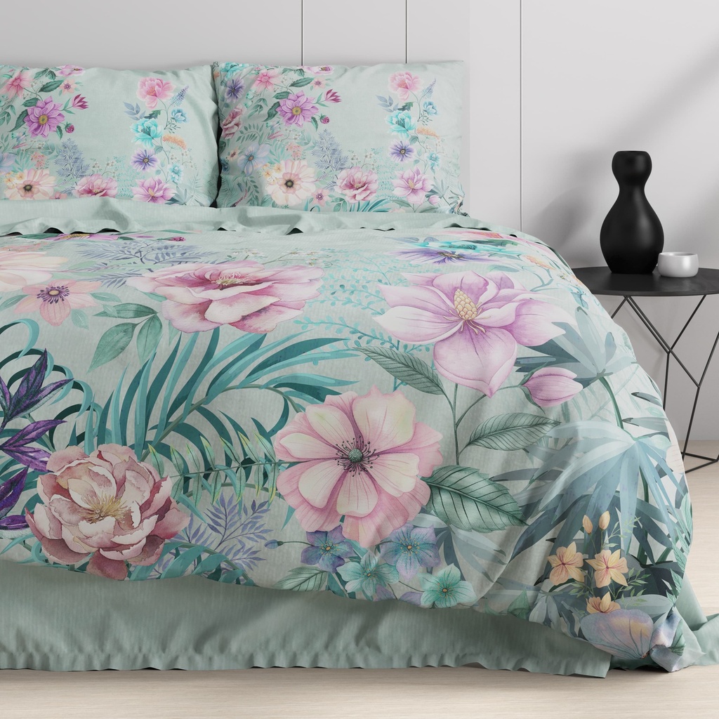 POSTELJINA PERKAL FLORE BLUE 