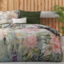 POSTELJINA SATEN MYSTERY FLOWER WHITE 