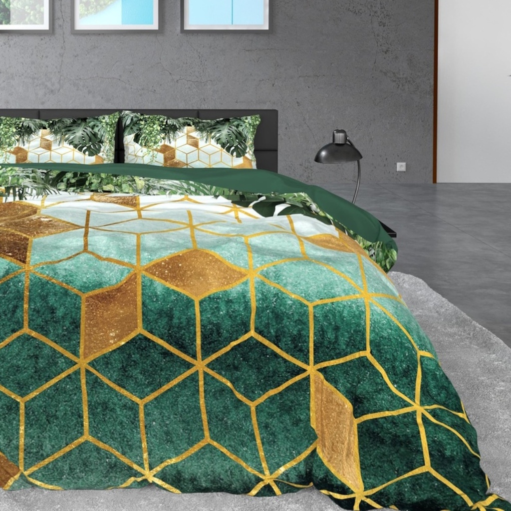 POSTELJINA SATEN FOREST SCEPTIC GREEN 