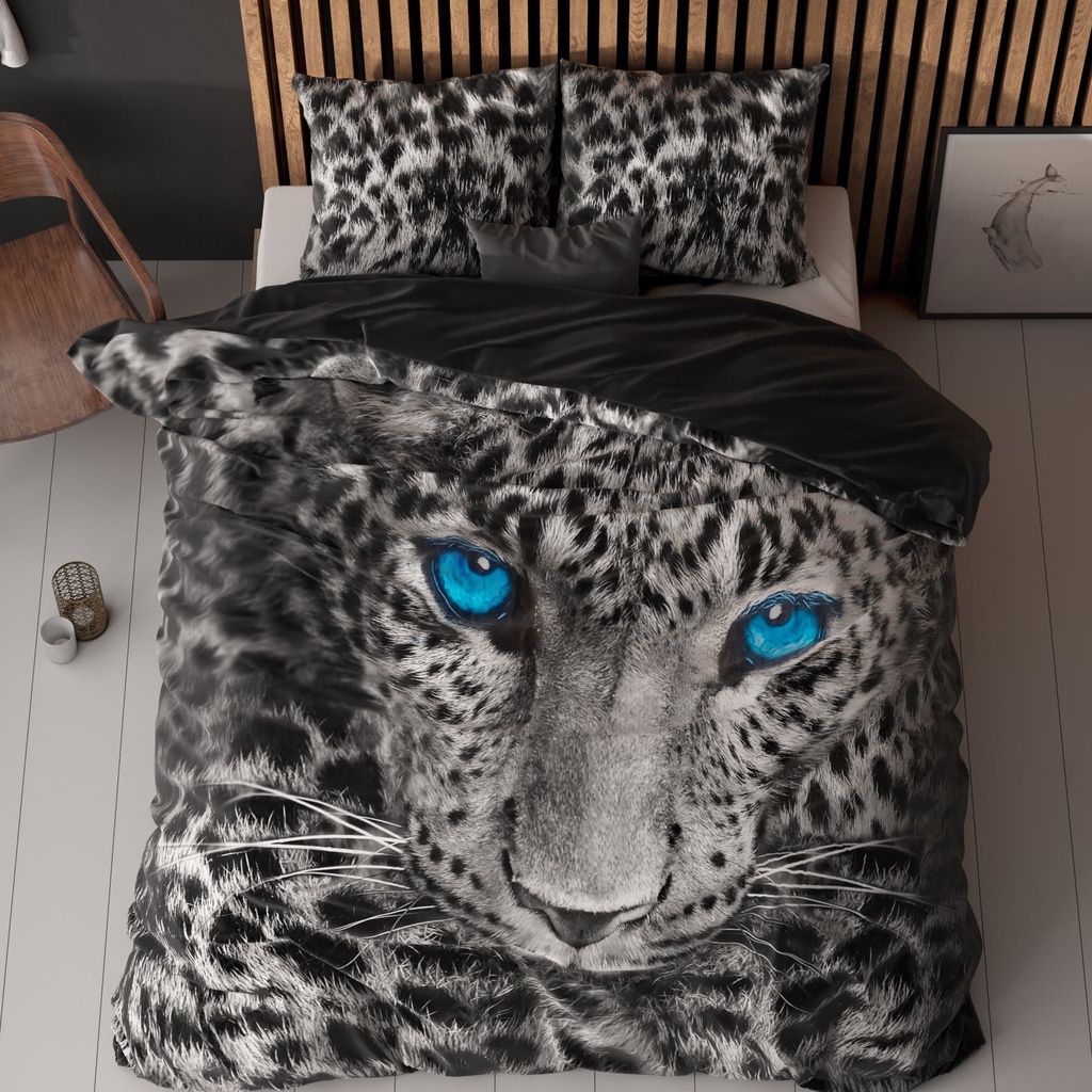 POSTELJINA PERKAL CHEETAH GREY 