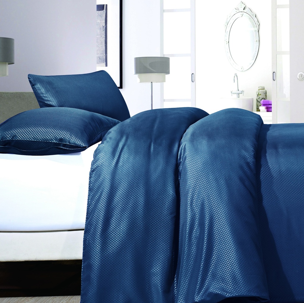 POSTELJINA SATIN POINT NAVY 