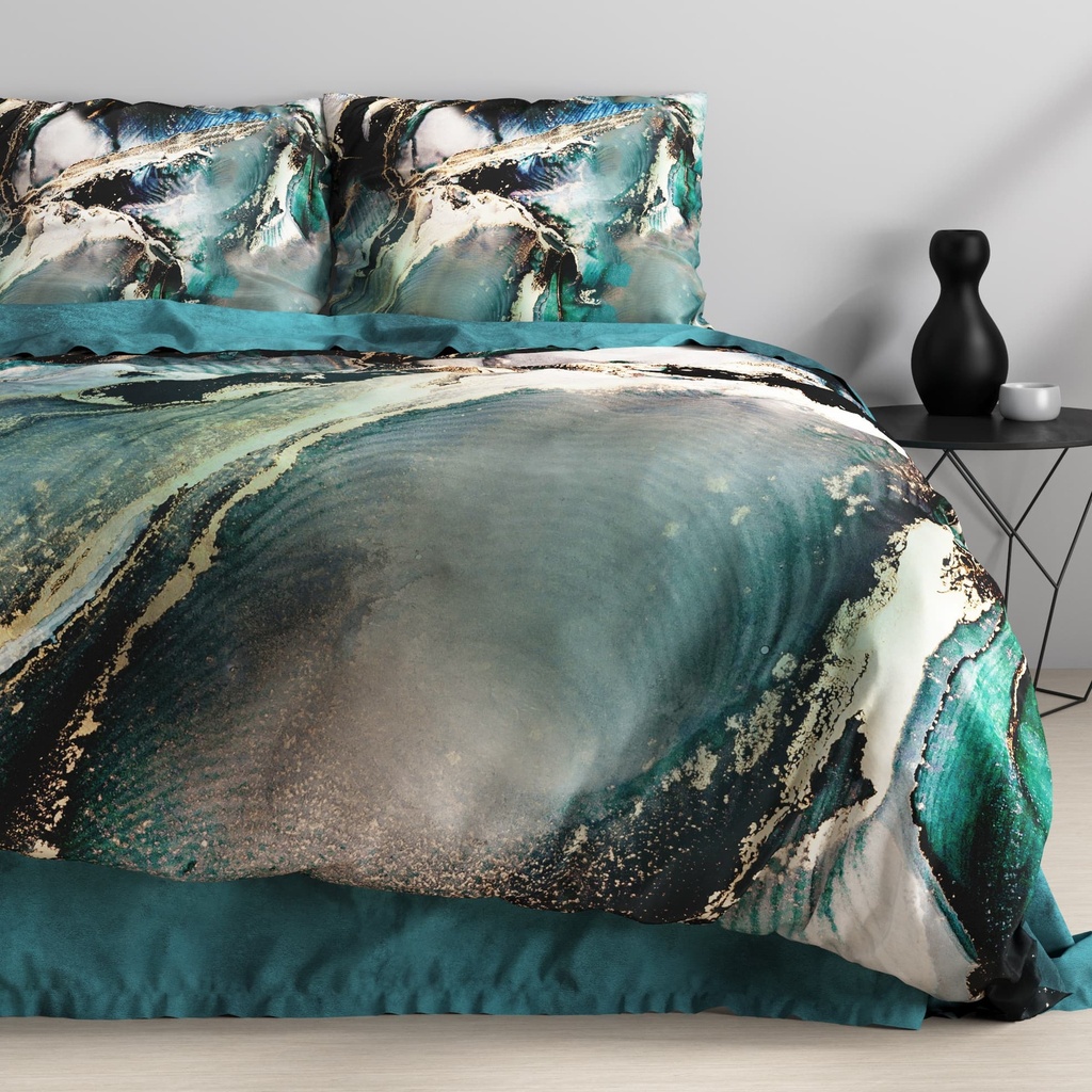 POSTELJINA SATEN MARBLE NERO 