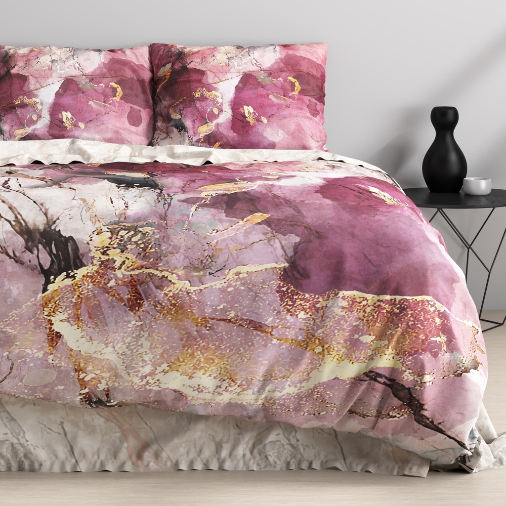 POSTELJINA SATEN MARBLE BRECCIA PINK 