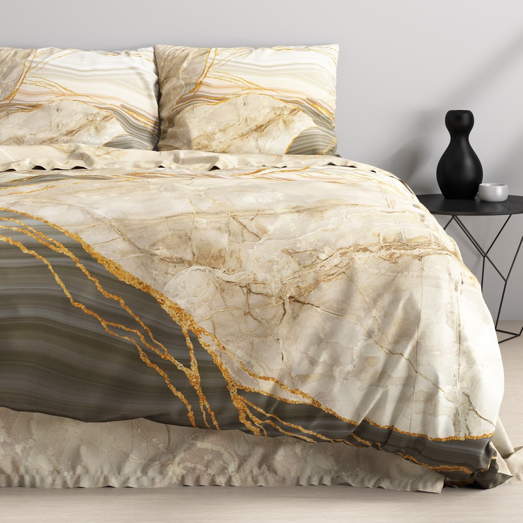 POSTELJINA SATEN MARBLE BOTTICINO TAUPE 