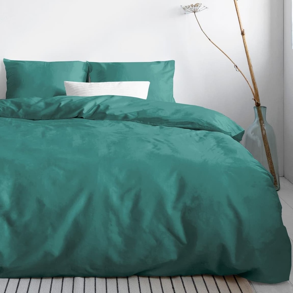 POSTELJINA SATEN UNI DARK GREEN 
