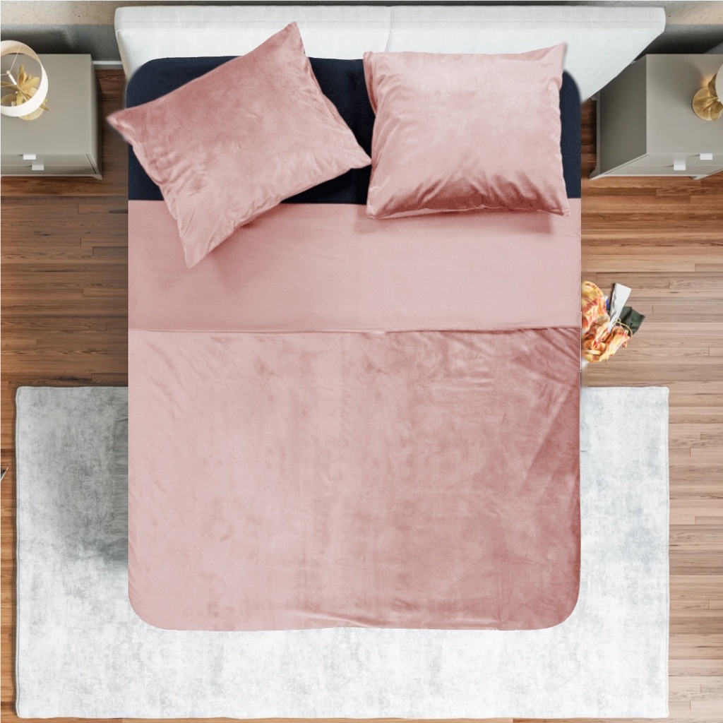 POSTELJINA VELVET PIPING PINK 