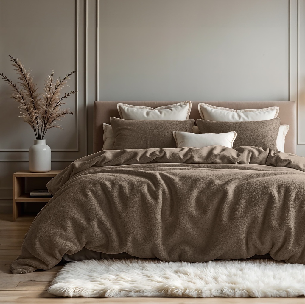 POSTELJINA TEDDY COTTON DEEP TAUPE 