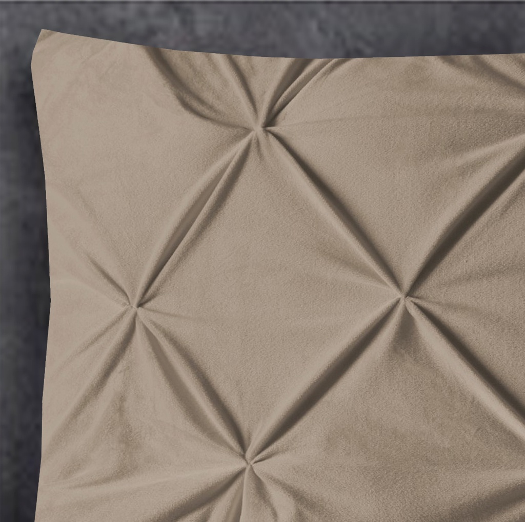SET OD 2 JASTUČNICE VELVET PINTUCK TAUPE  