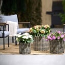 SET OD 3 POSUDE ZA CVIJEĆE RATAN GREY
