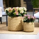 SET OD 2 POSUDE ZA CVIJEĆE RATAN OFF WHITE