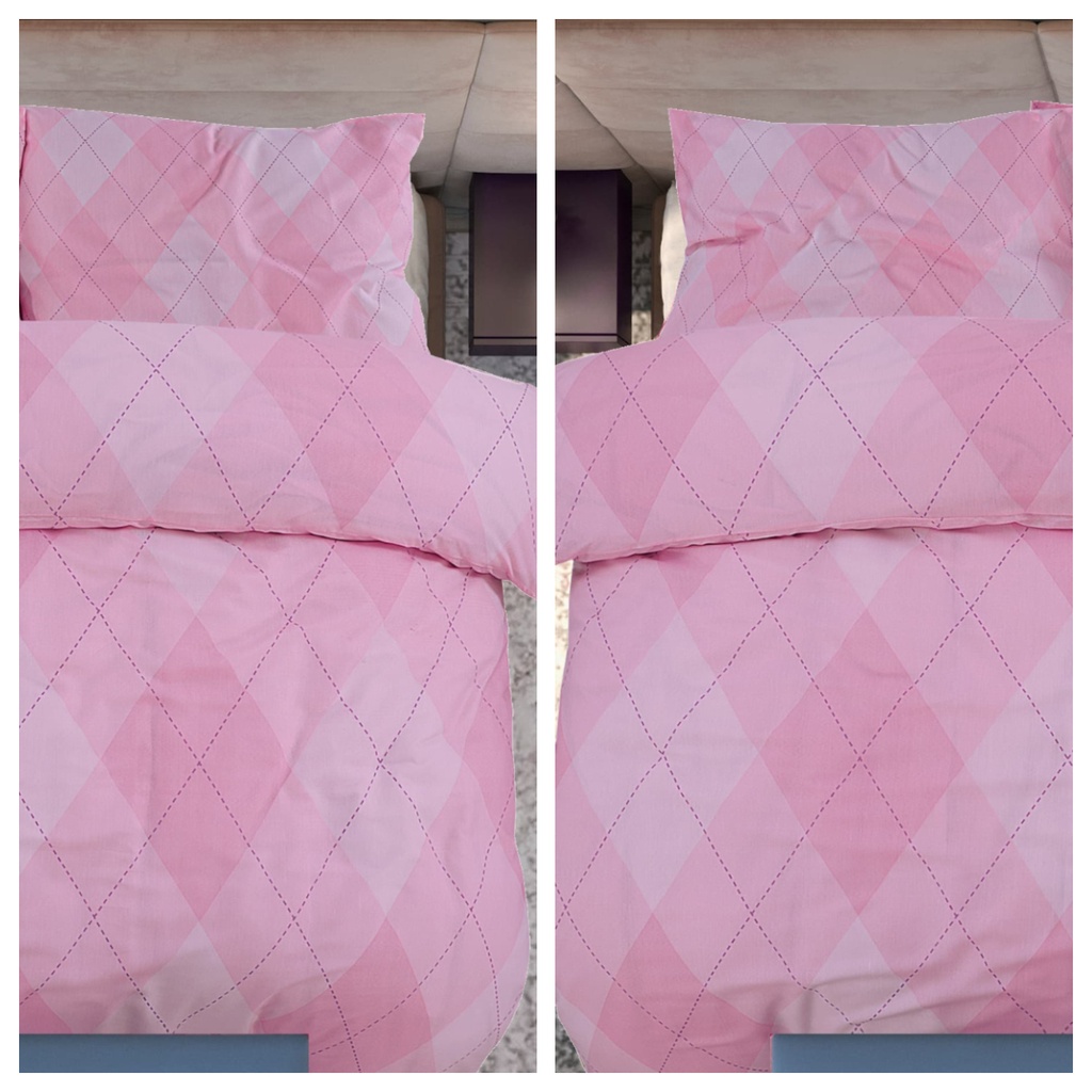 2 POSTELJINE 200X200 RHOMBUS PINK