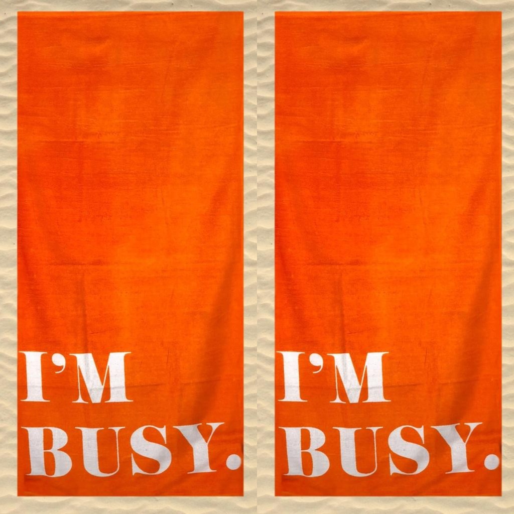 2 PLAŽNA RUČNIKA I AM BUSY. ORANGE