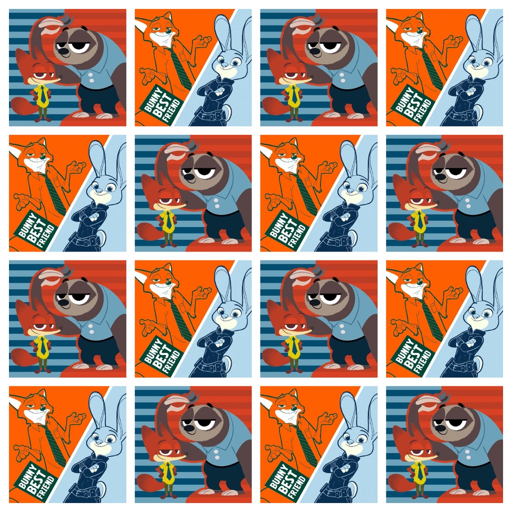16 RUČNIKA 30X30 CM ZOOTOPIA 
