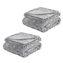 2 DEKE 150X200 CM FAUX FUR SILVER