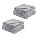 2 DEKE 150X200 CM FAUX FUR SILVER