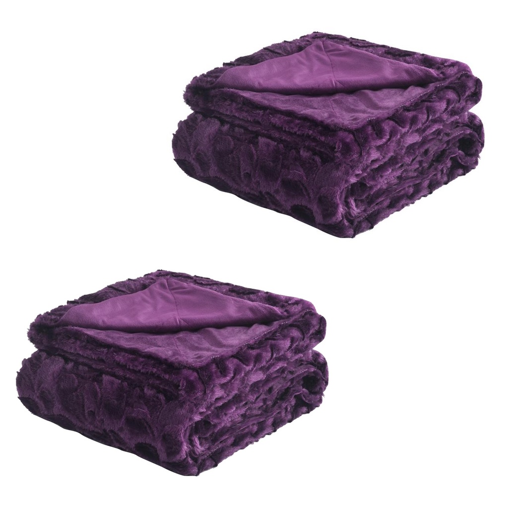 2 DEKE 150X200 FAUX FUR LILAC