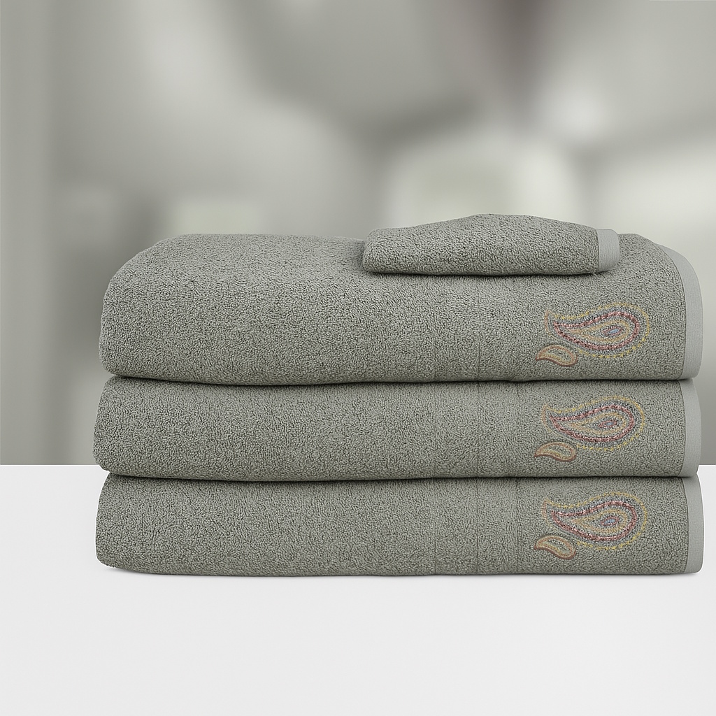 RUČNIK EMBROIDERY PAISLEY GREY