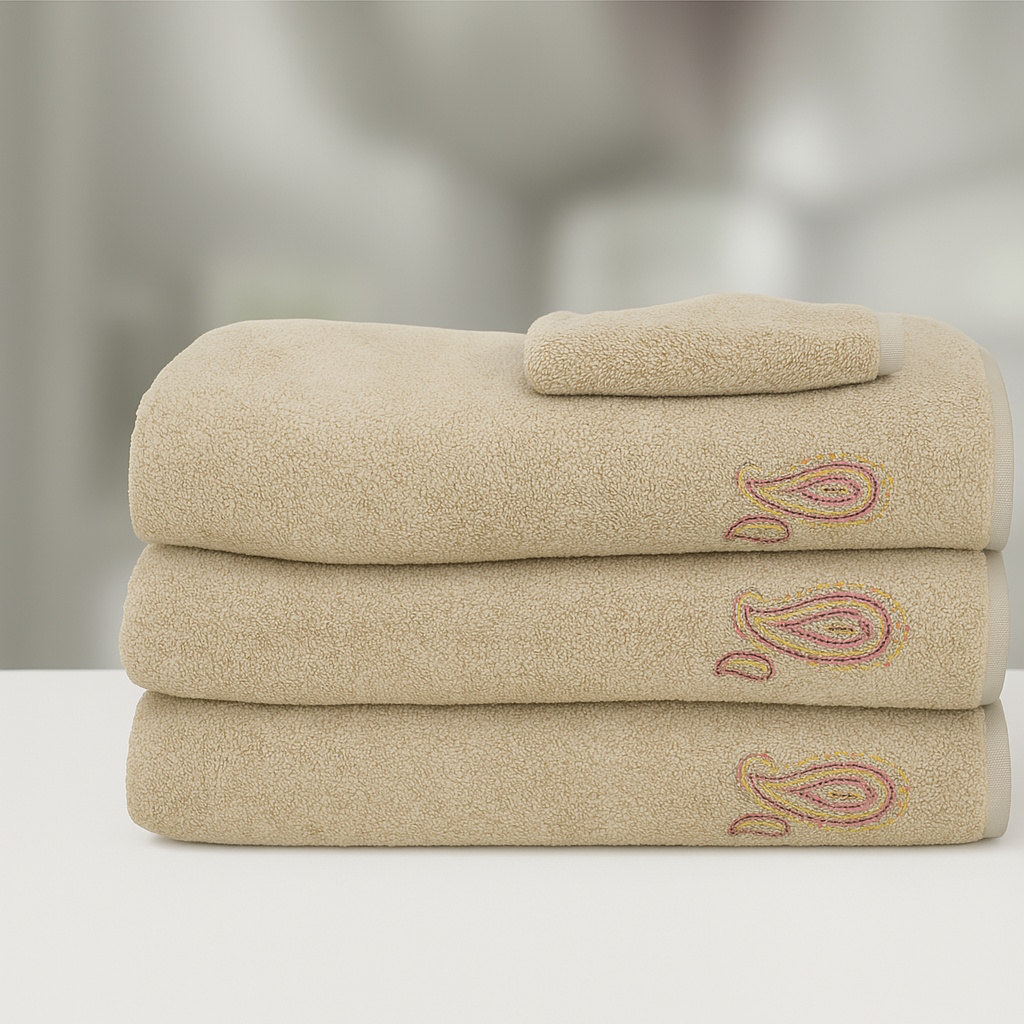 RUČNIK EMBROIDERY PAISLEY BEIGE