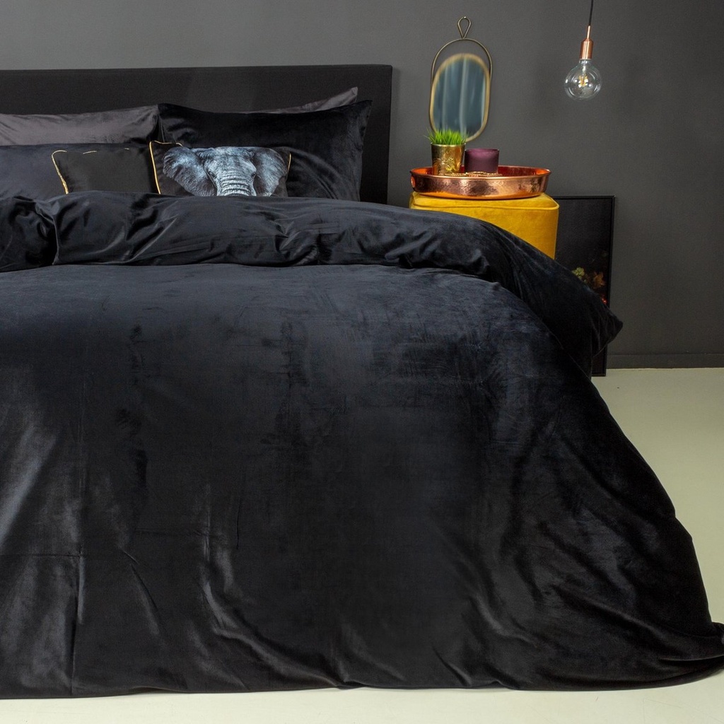 POSTELJINA VELVET FLUWEEL BLACK