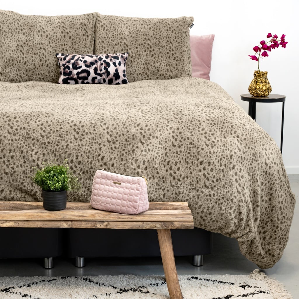 POSTELJINA TEDDY LEOPARD TAUPE