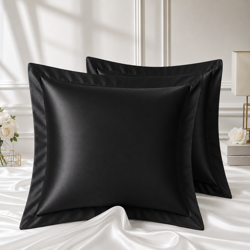 2 JASTUČNICE EGIPATSKI SATEN BLACK