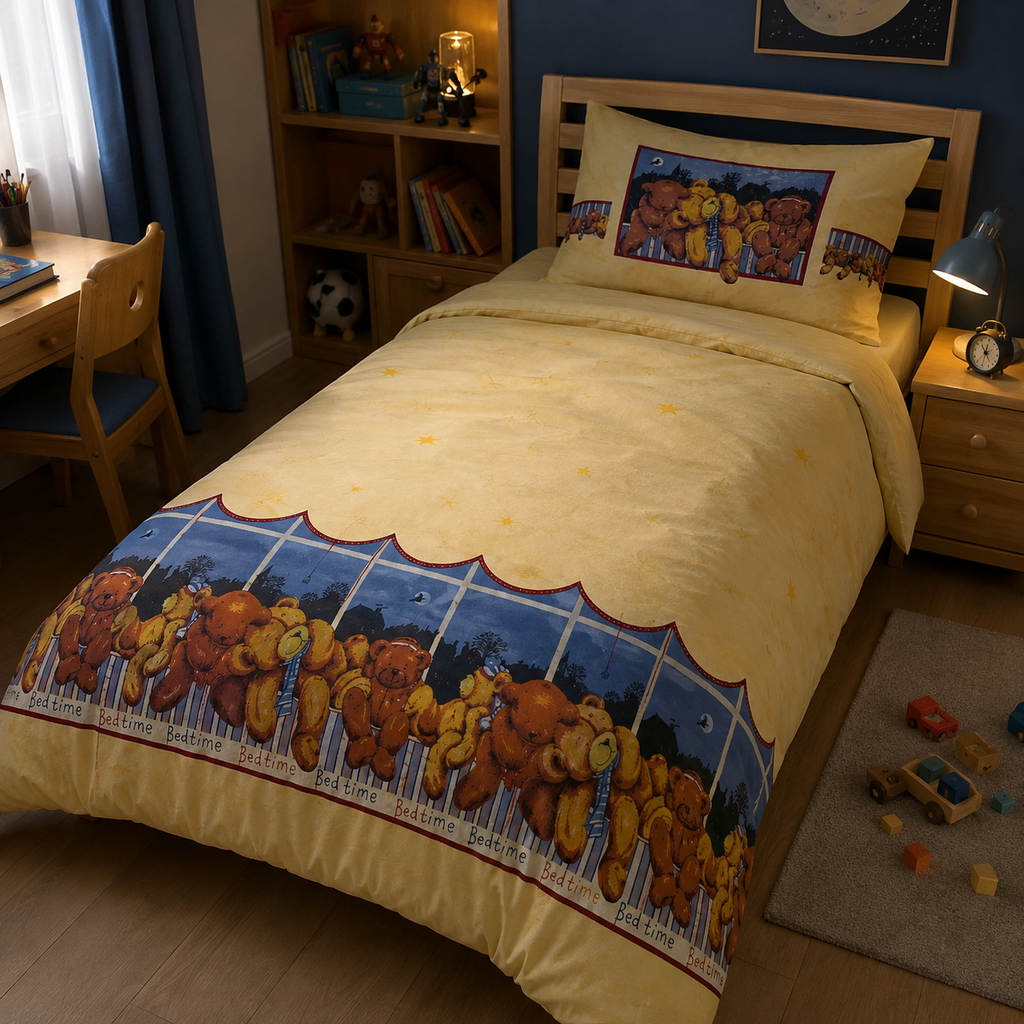 POSTELJINA YELLOW BEAR 140x220/60x70