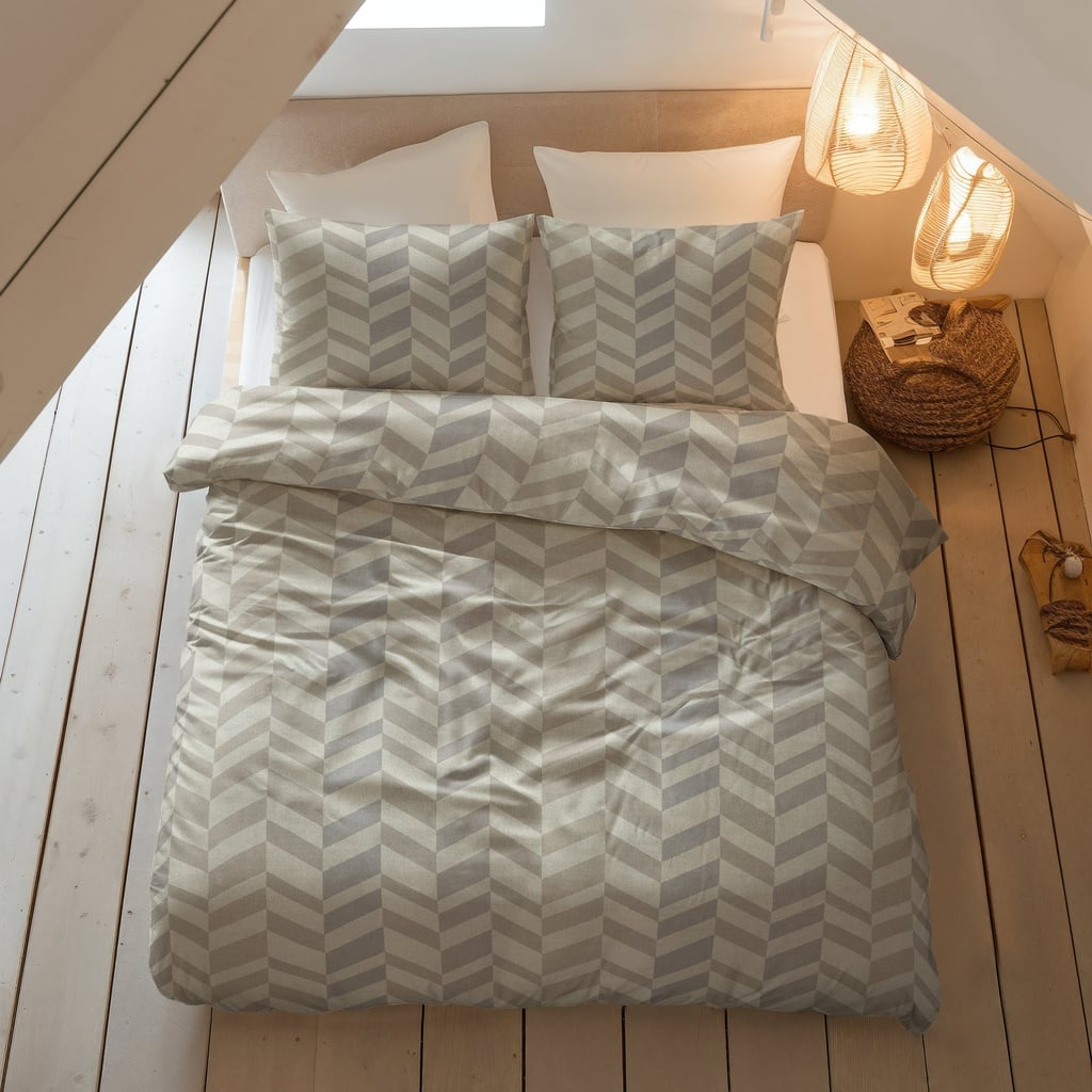 POSTELJINA FLANEL CHEVRON BEIGE/CREAM