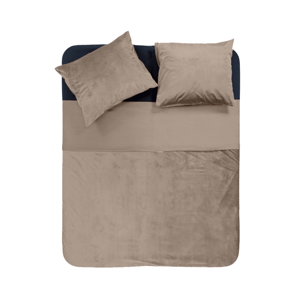 POSTELJINA VELVET PIPING TAUPE/GREY