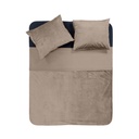 POSTELJINA VELVET PIPING TAUPE/GREY