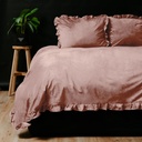 POSTELJINA VELVET RUFFLES OLD PINK